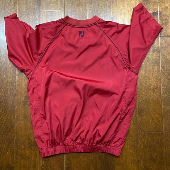 FootJoy V-Neck Red Black Golf Windbreaker Short Sleeve Men's Size Medium - Picture 4 of 10